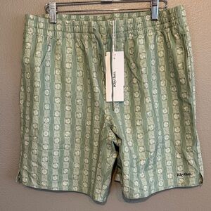 Rhythm. Men's Light Sage Green Patterned Swim Shorts